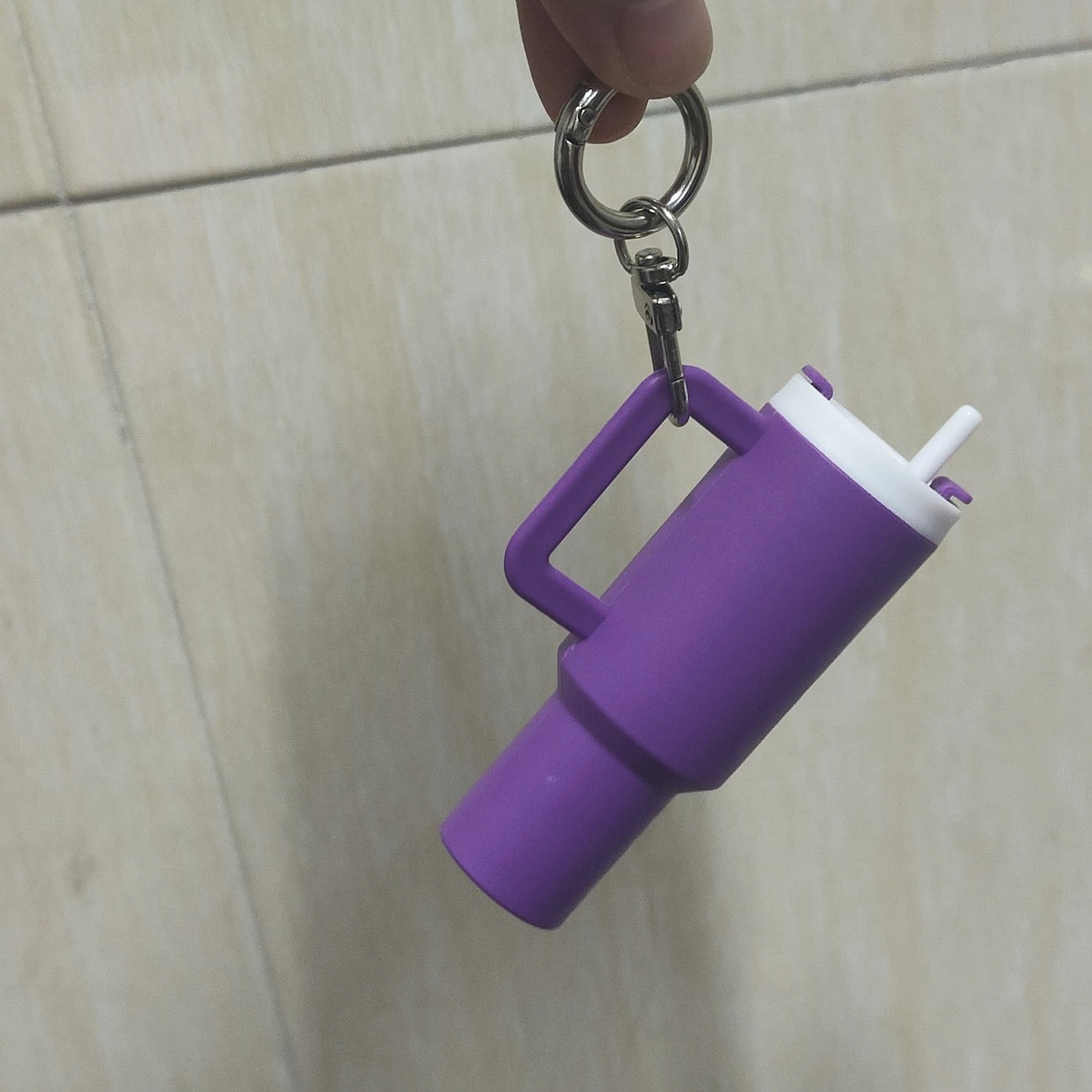 Ice cup cute small bottle keychain & lipstick holder.