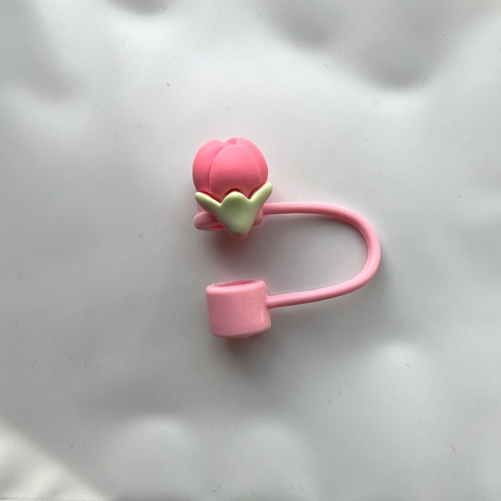 Peach blossom stamen straw cap Stanley cup. - Blend Gifts