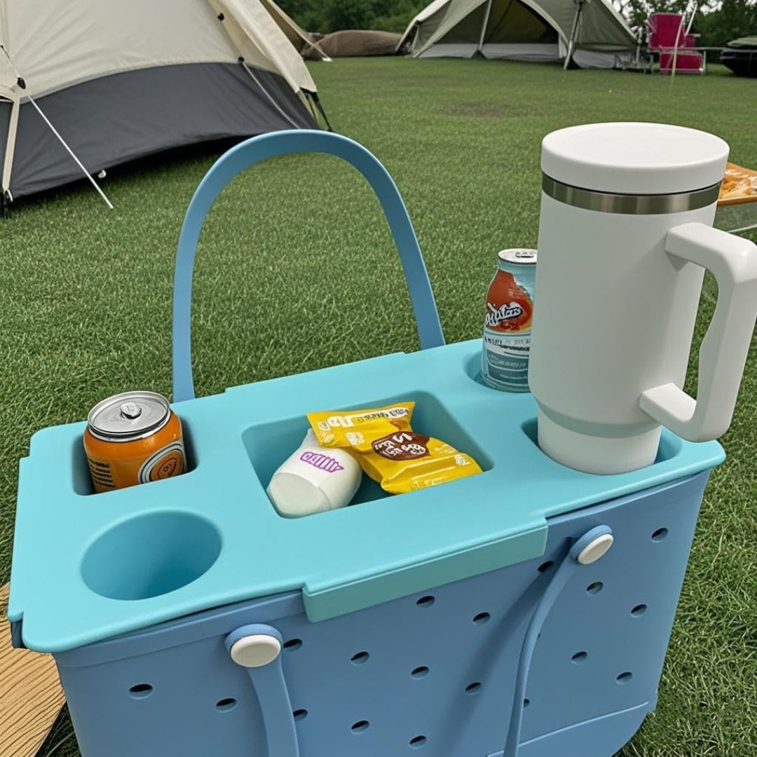 Silicone Tote Bag Organizer Insert with Multi-Compartment Design