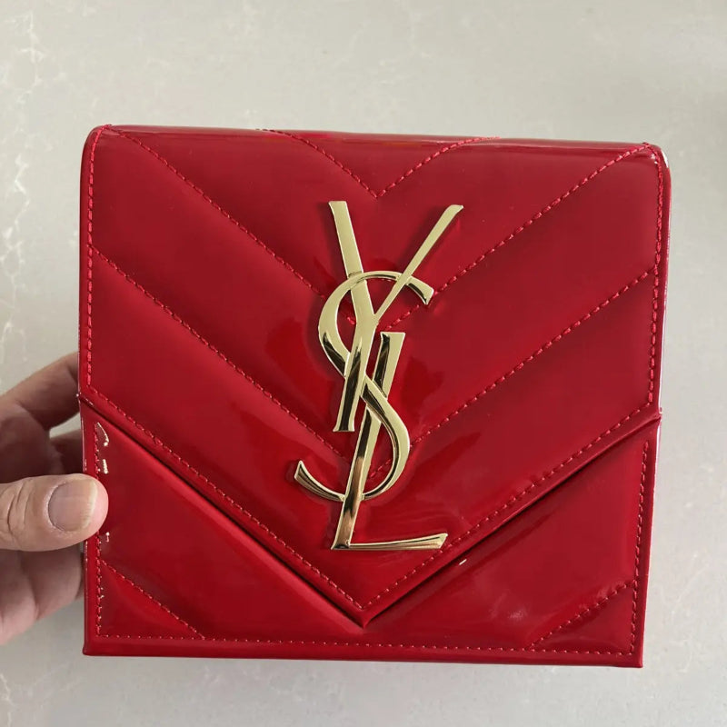 Saint Laurent Red Glossy Valentine's Cosmetic Bag