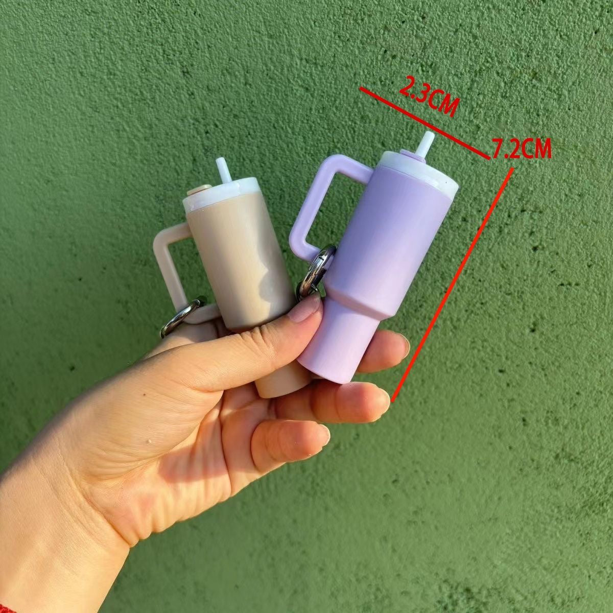 Ice cup cute small bottle keychain & lipstick holder.