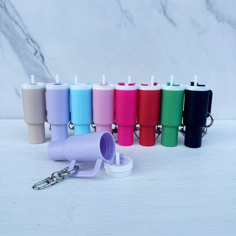Ice cup cute small bottle keychain & lipstick holder.