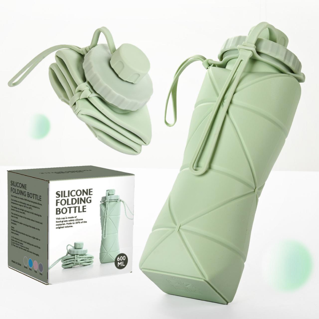 Silicone Folding Water Bottle – Collapsible & Portable