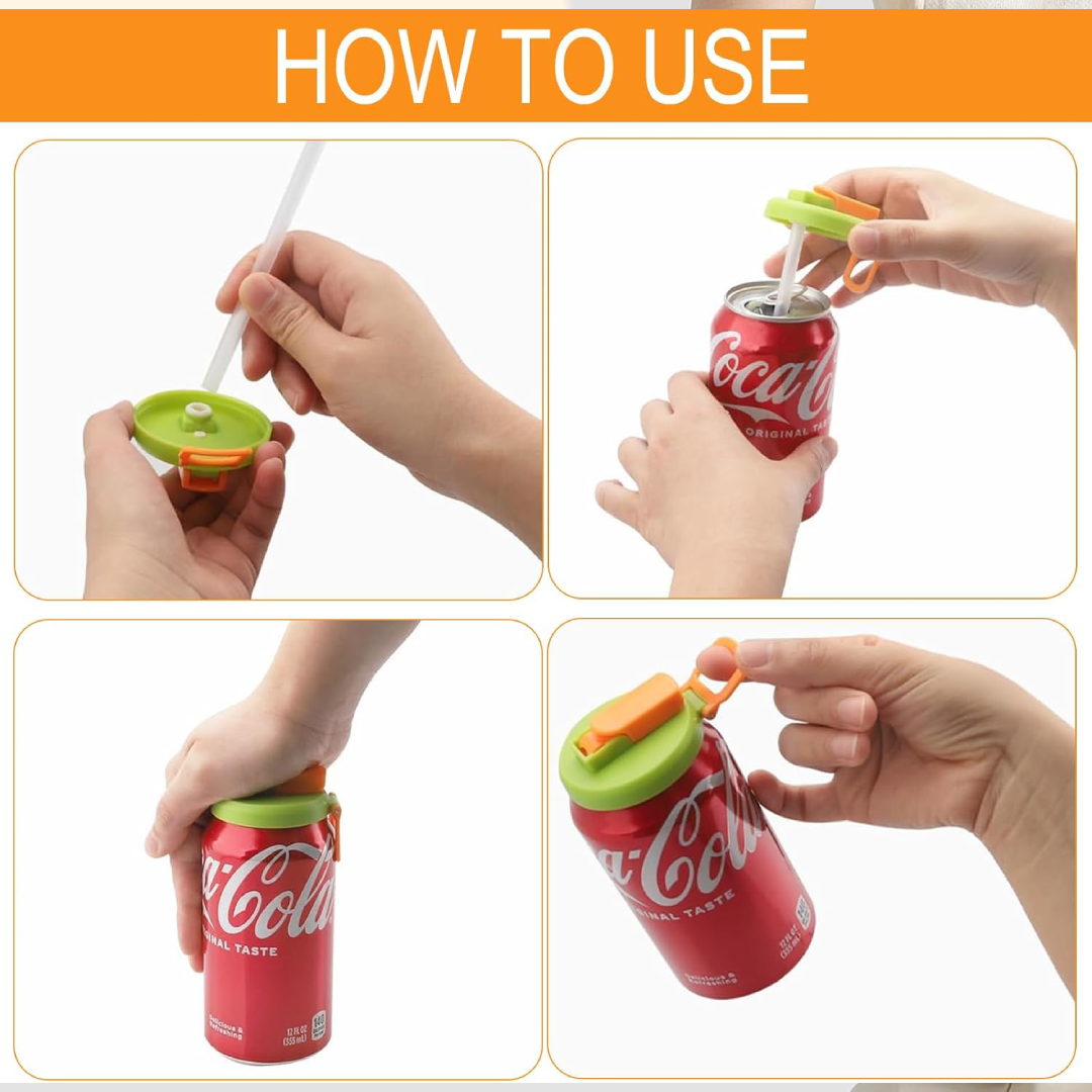 Reusable Can Lid with Straw