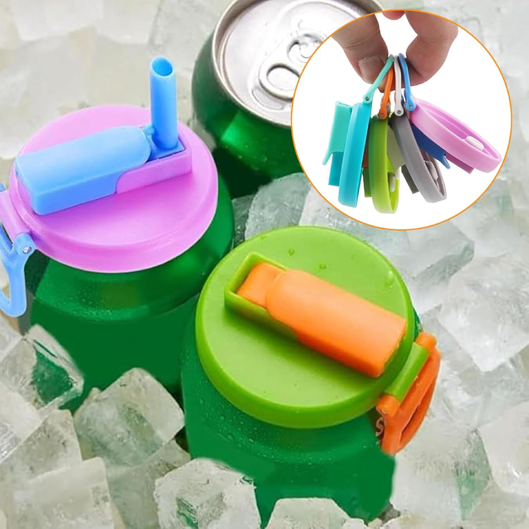 Reusable Can Lid with Straw