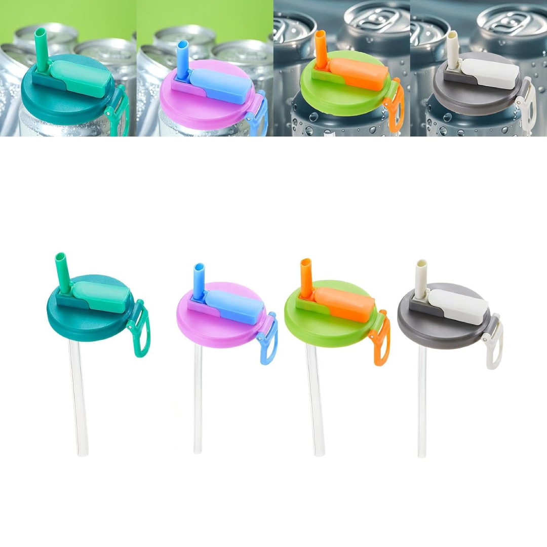 Reusable Can Lid with Straw