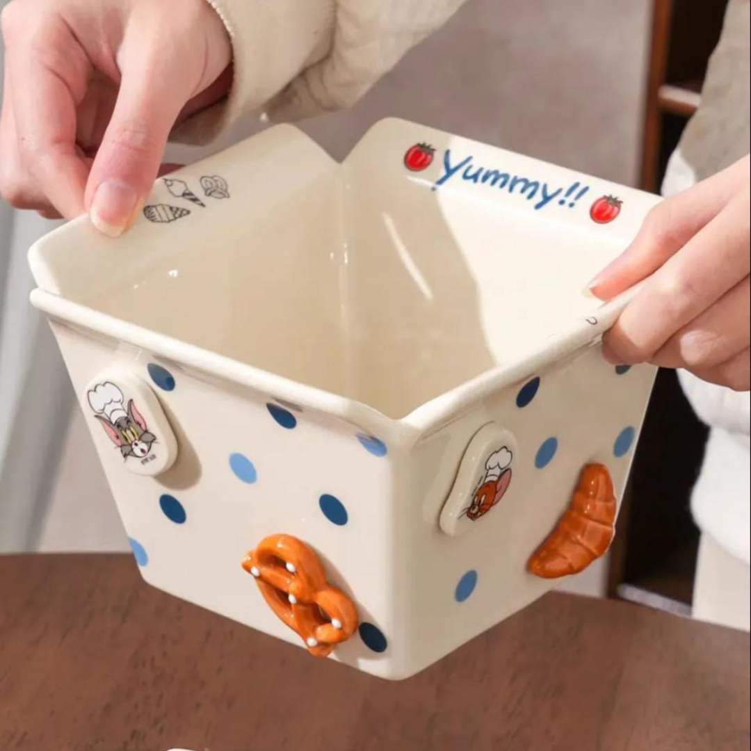 Tom & Jerry Polka Dot Ceramic Snack Bowl