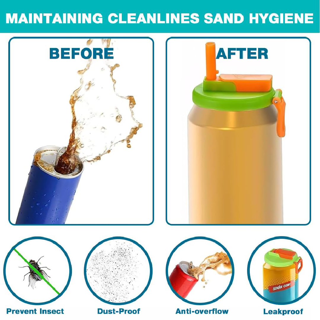 Reusable Can Lid with Straw
