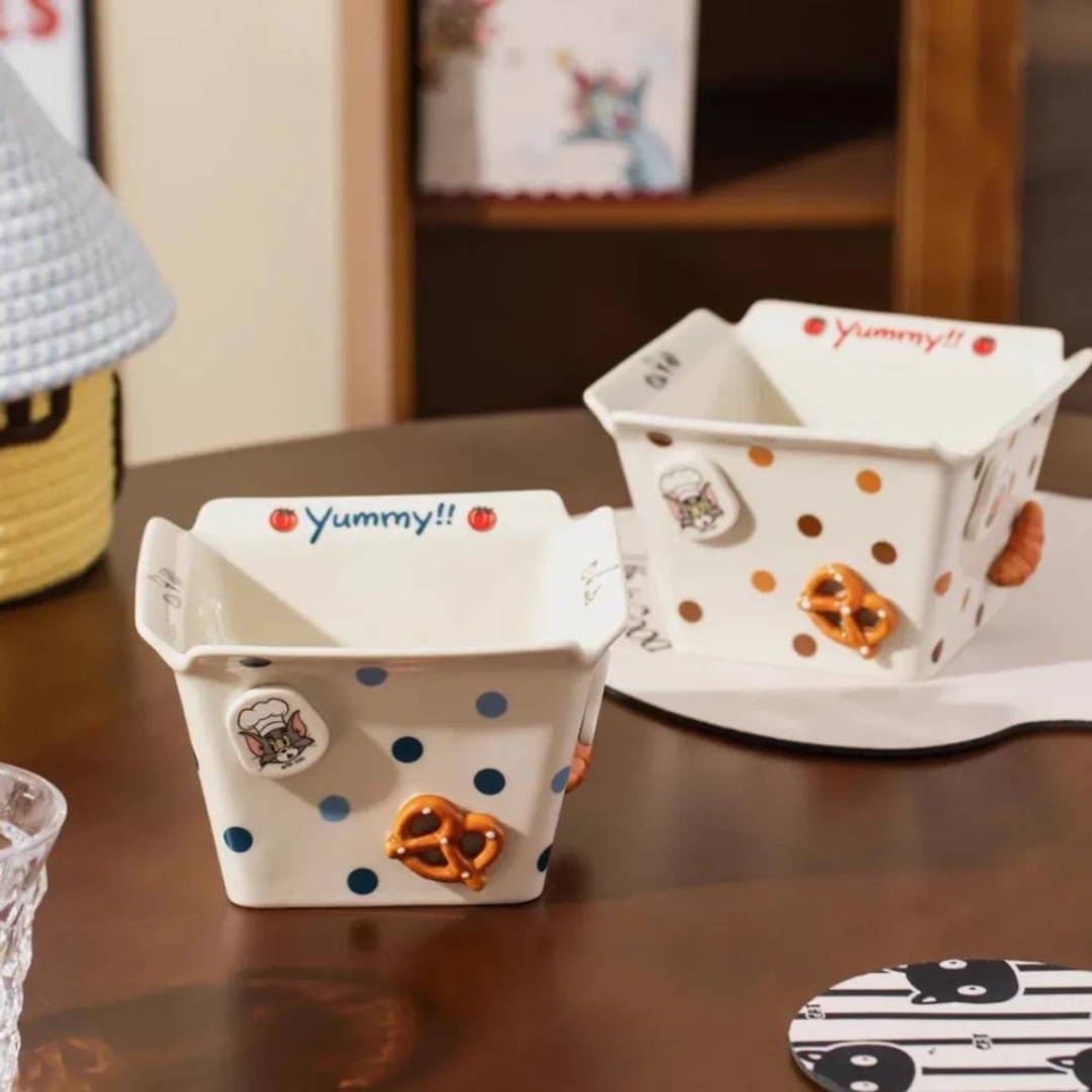 Tom & Jerry Polka Dot Ceramic Snack Bowl