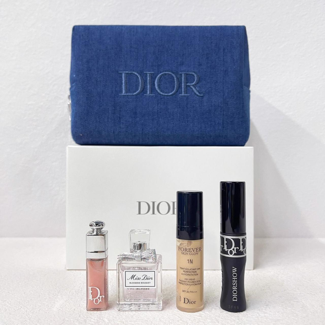 Dior Cosmetics Fragrance 4-Piece Set with Makeup Bag