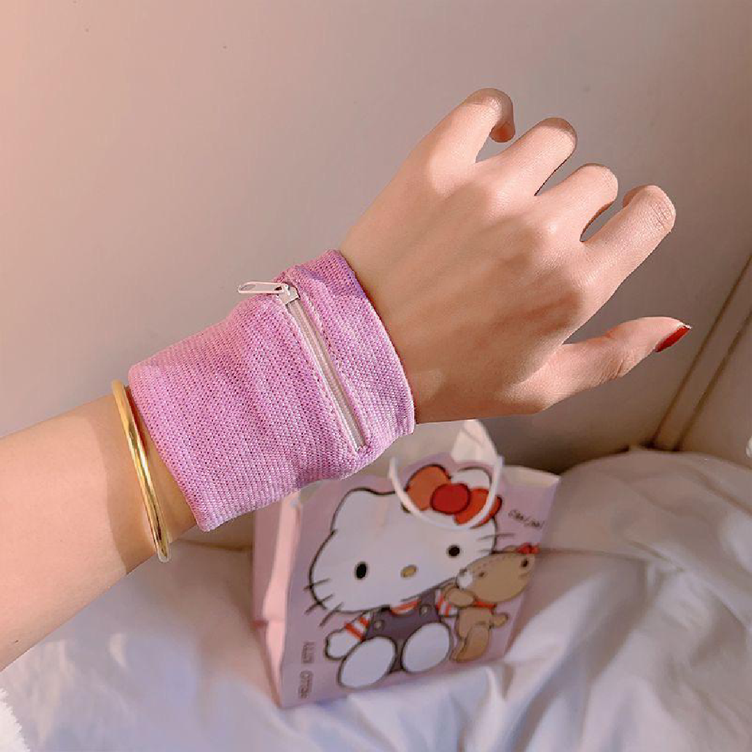 A wristband with a zipper