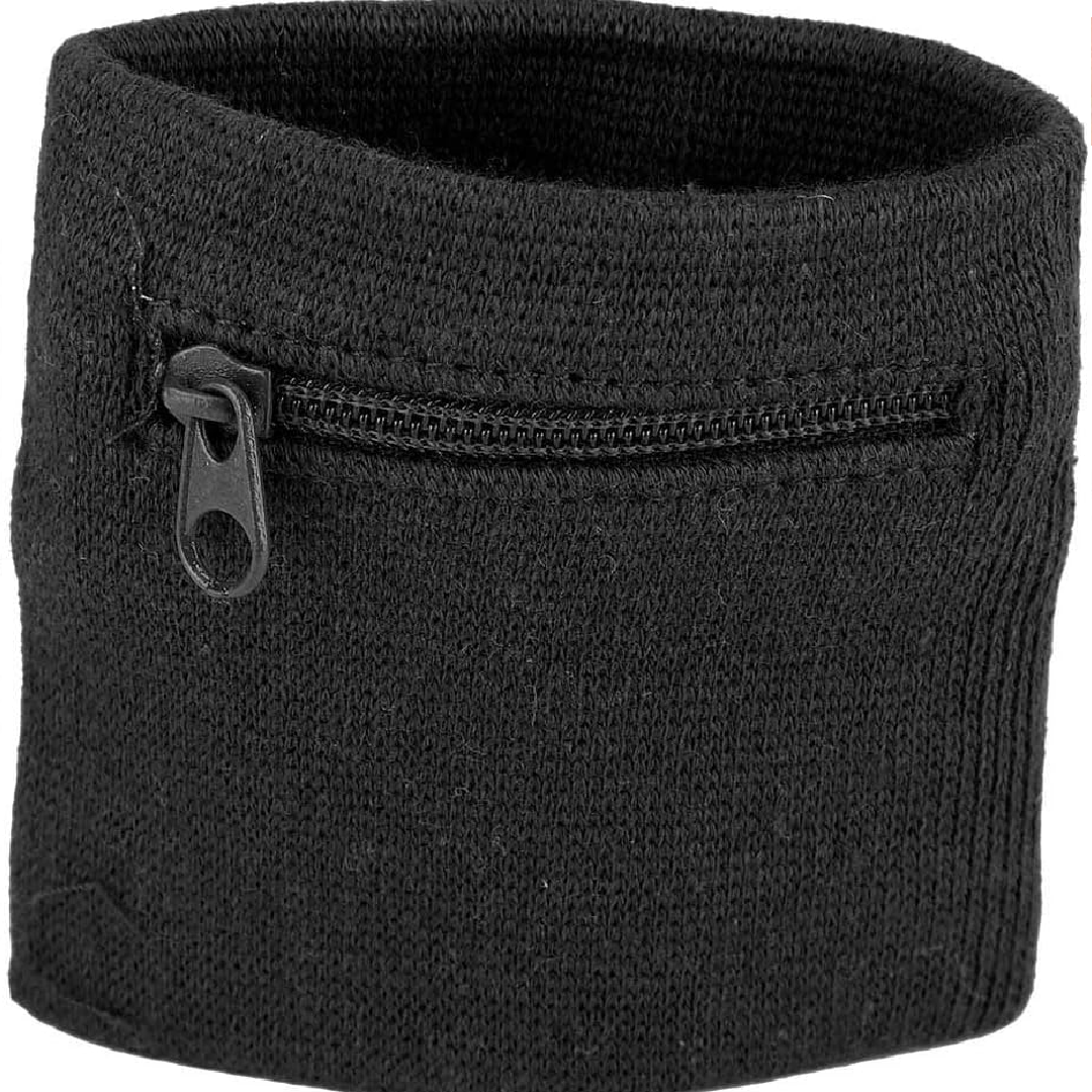 A wristband with a zipper