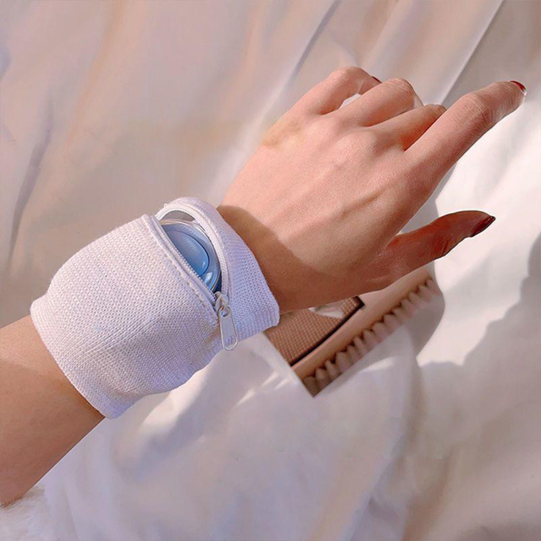A wristband with a zipper