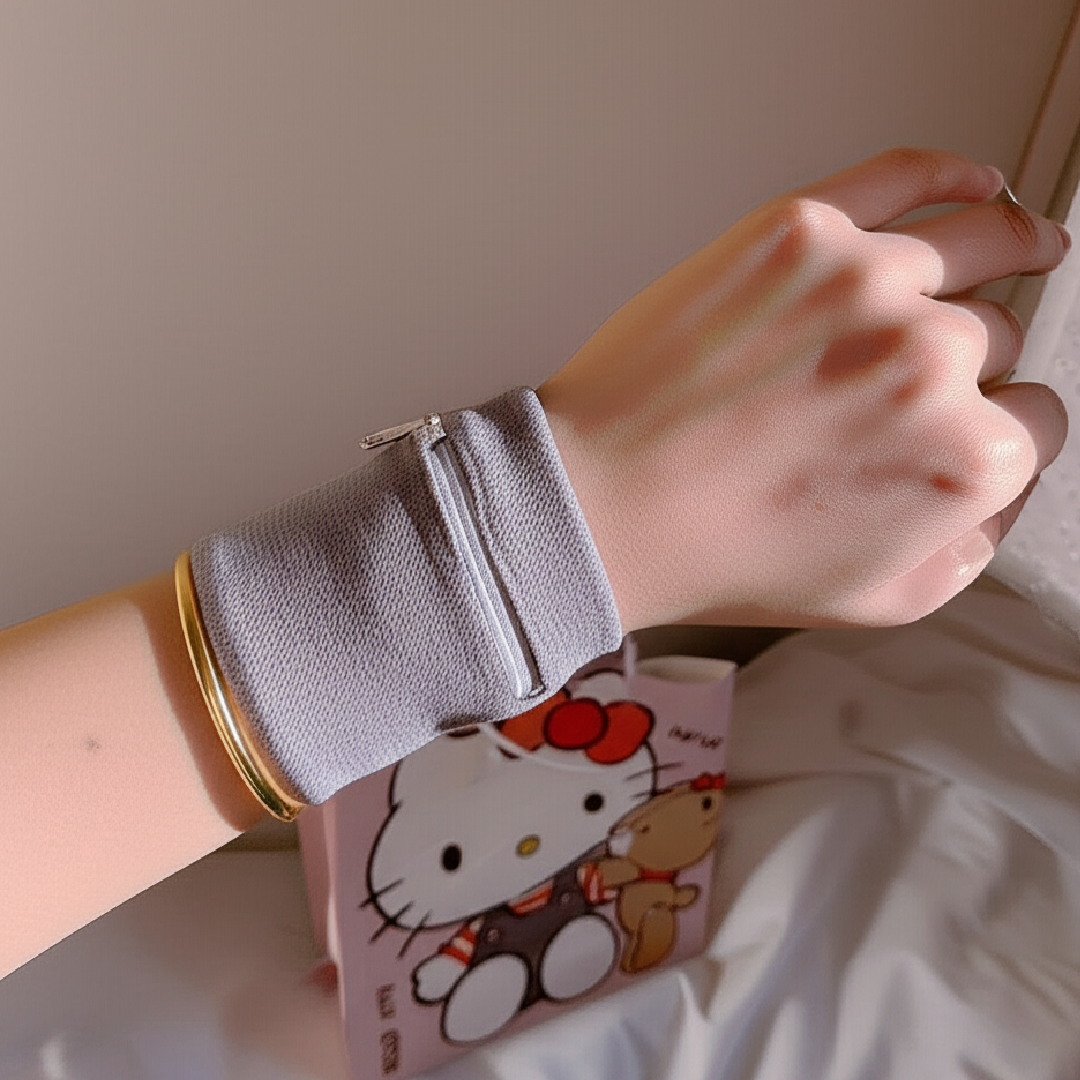 A wristband with a zipper