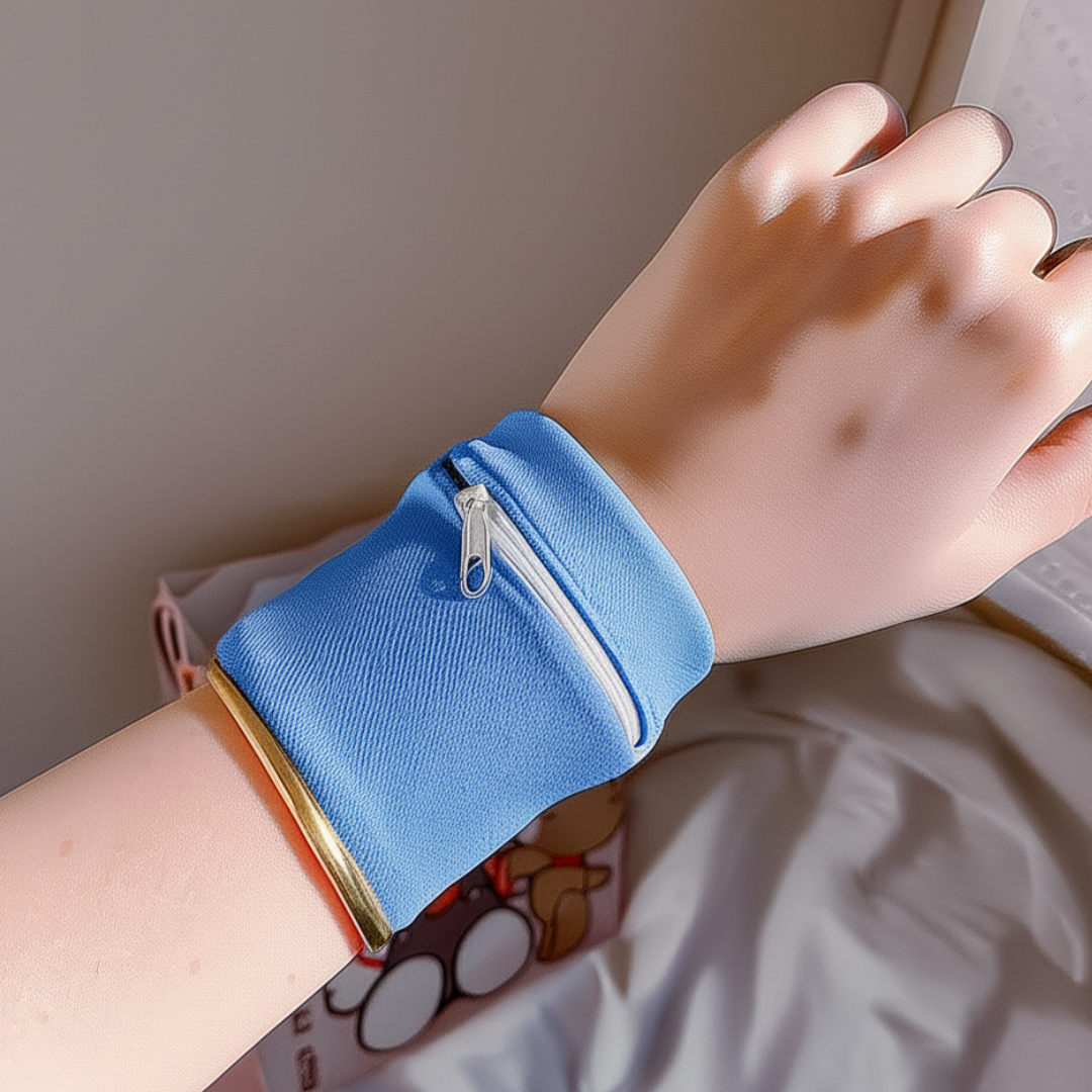 A wristband with a zipper