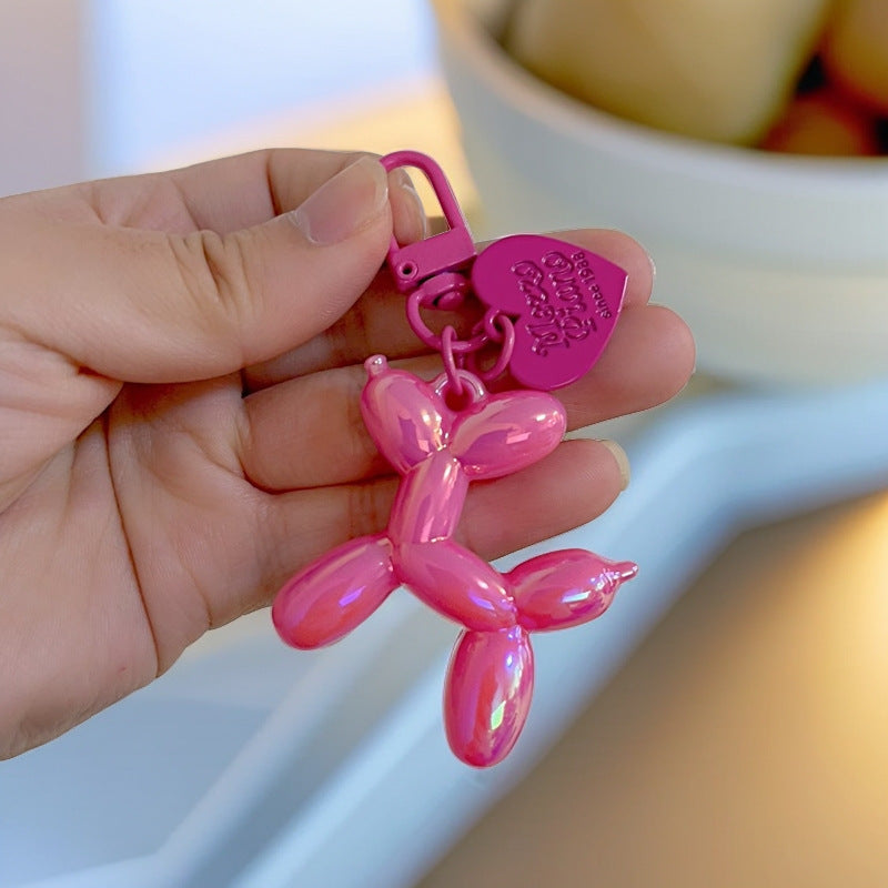 Metallic Balloon Puppy Bag Charm