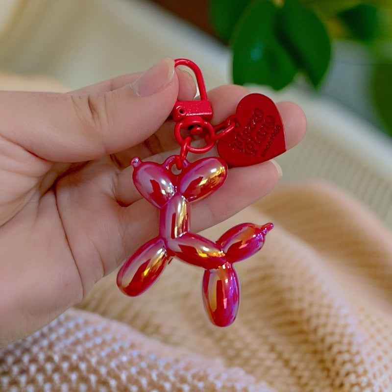 Metallic Balloon Puppy Bag Charm
