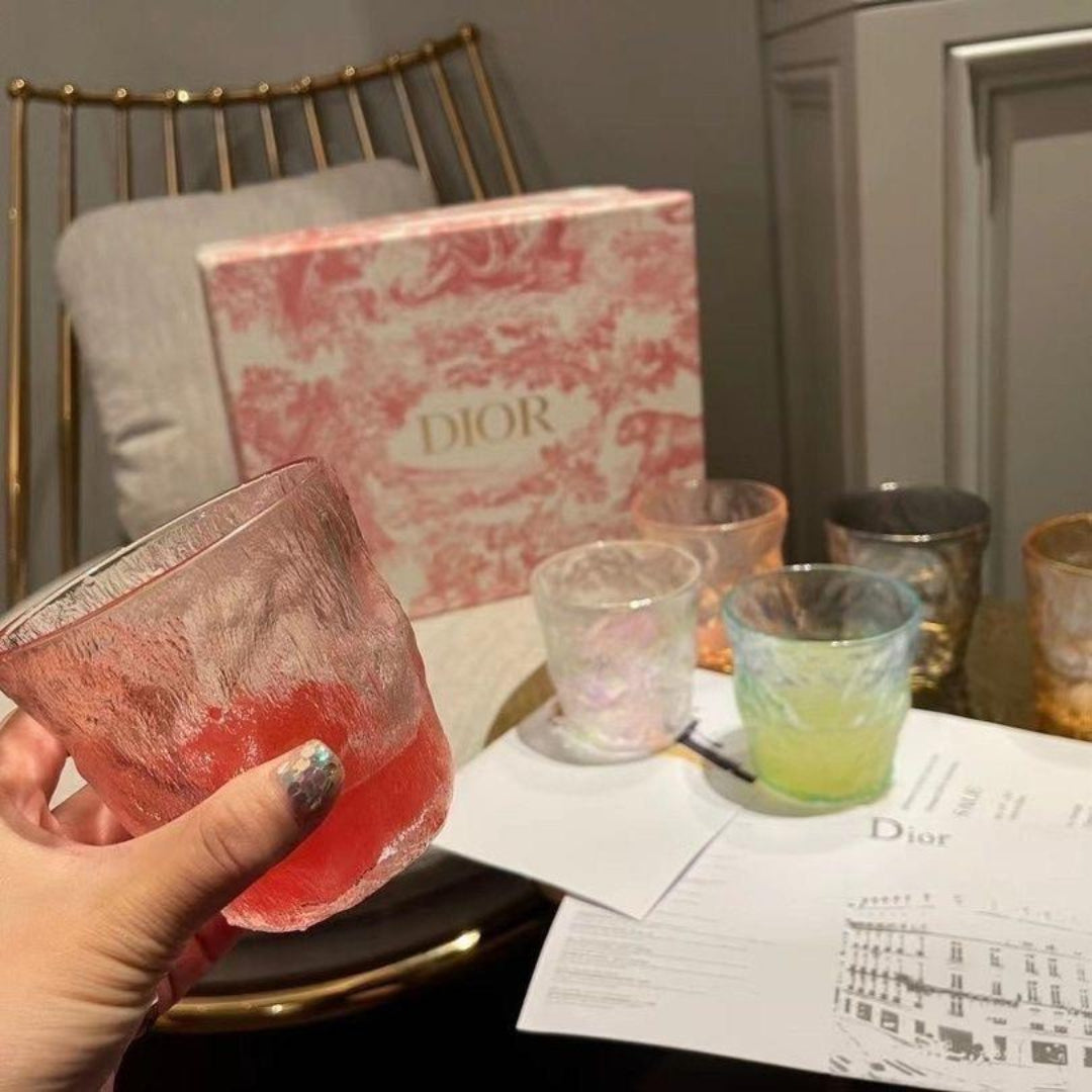 Dior multicolor glass cups