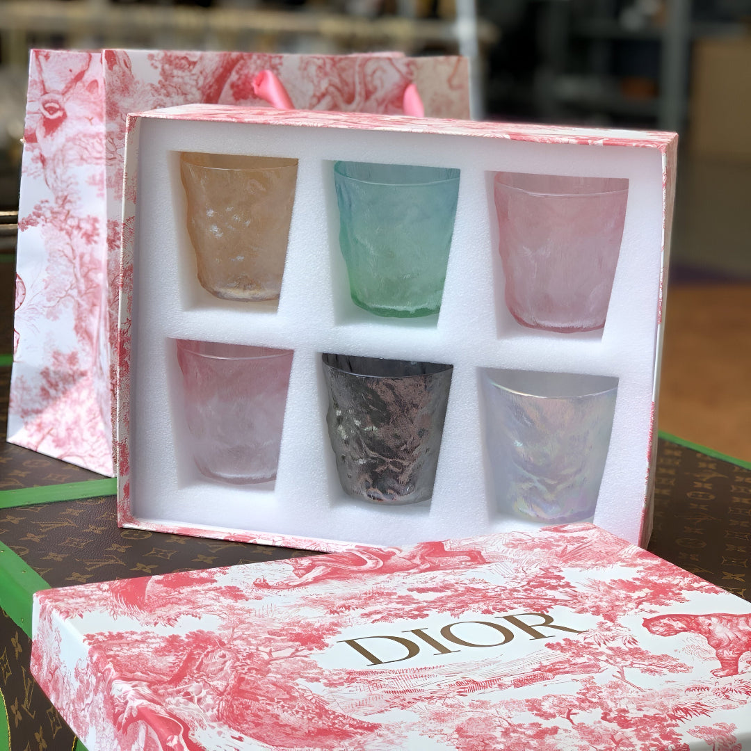Dior multicolor glass cups