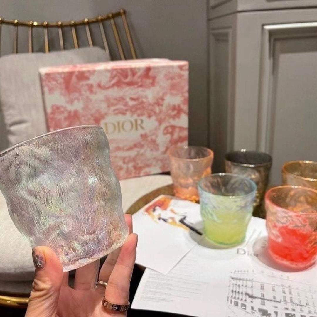 Dior multicolor glass cups