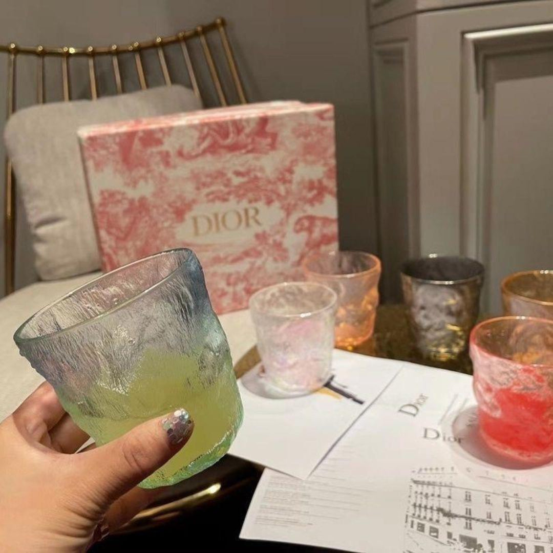 Dior multicolor glass cups