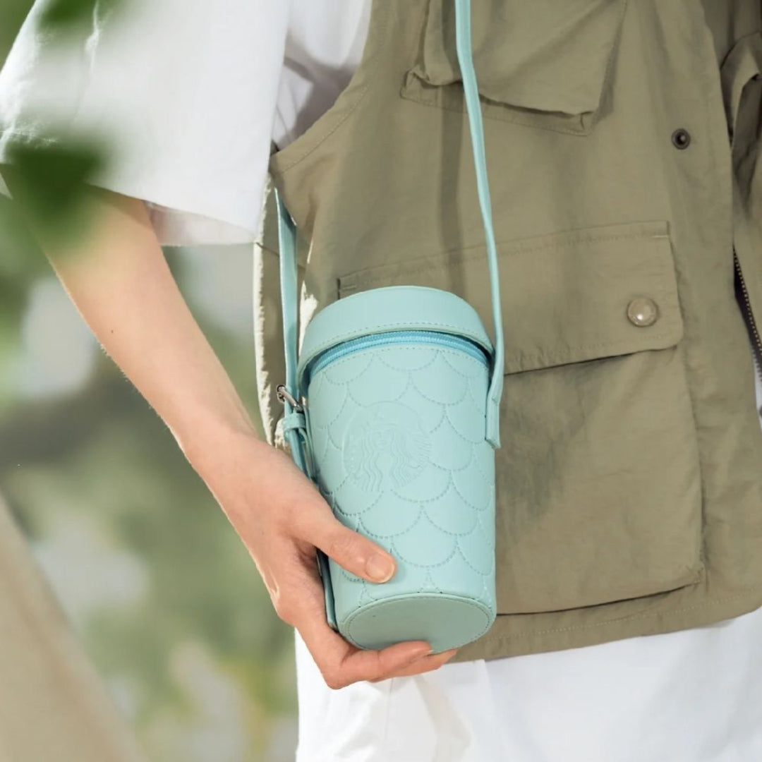 Cup-Shaped Crossbody Bag with Zipper Closure