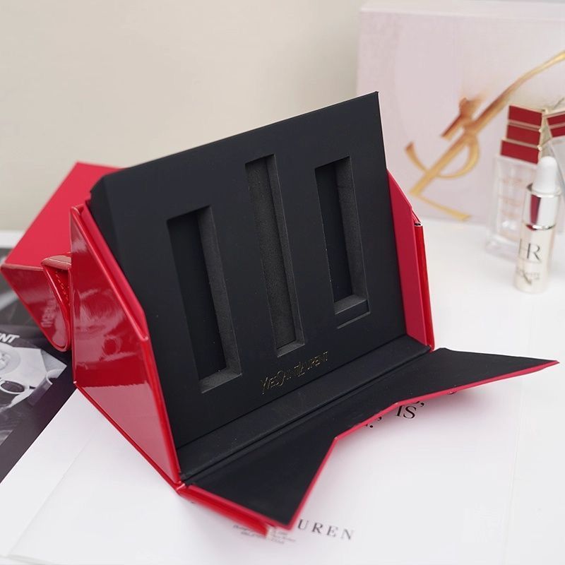 Saint Laurent Red Glossy Valentine's Cosmetic Bag