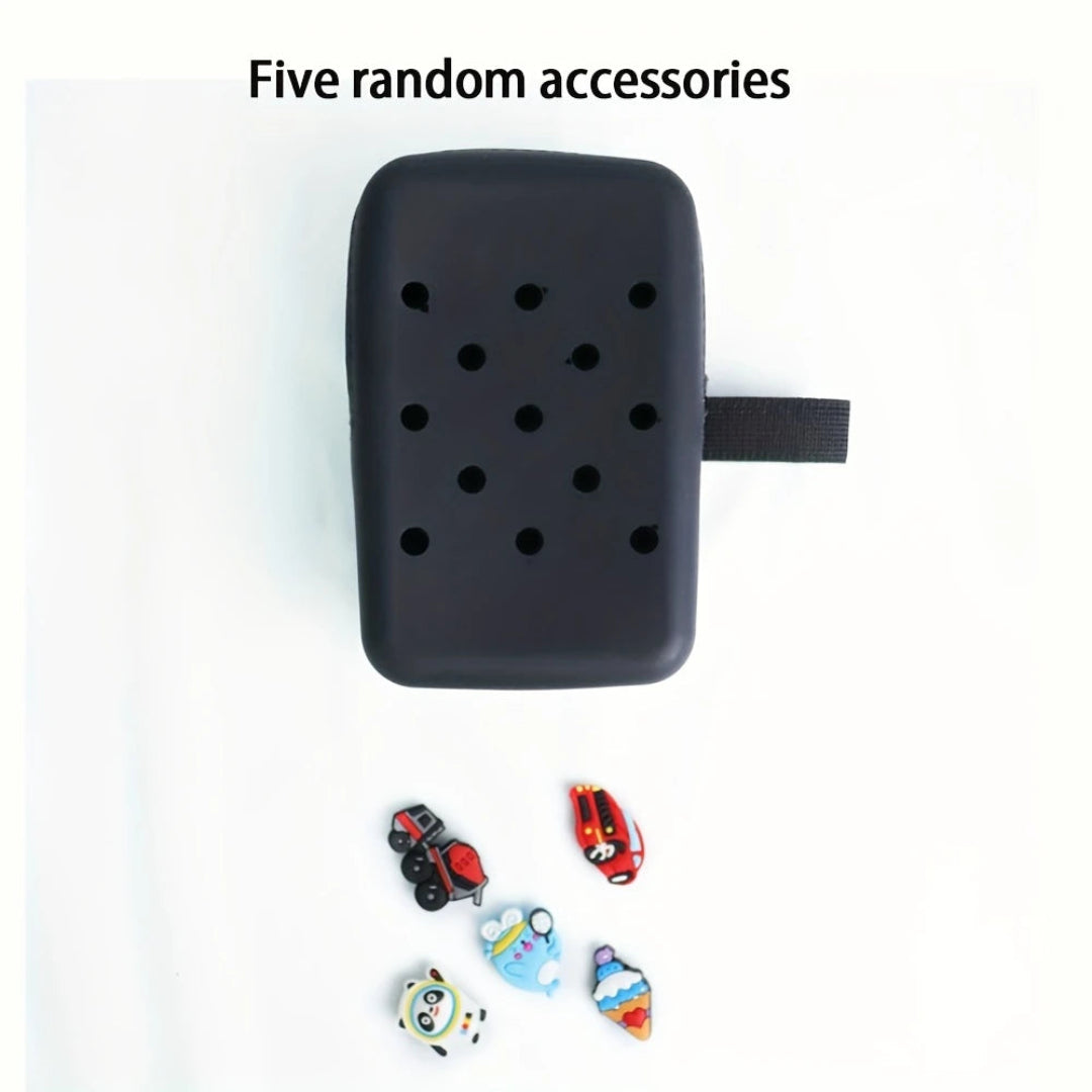 Colorful silicone pouch with playful charms