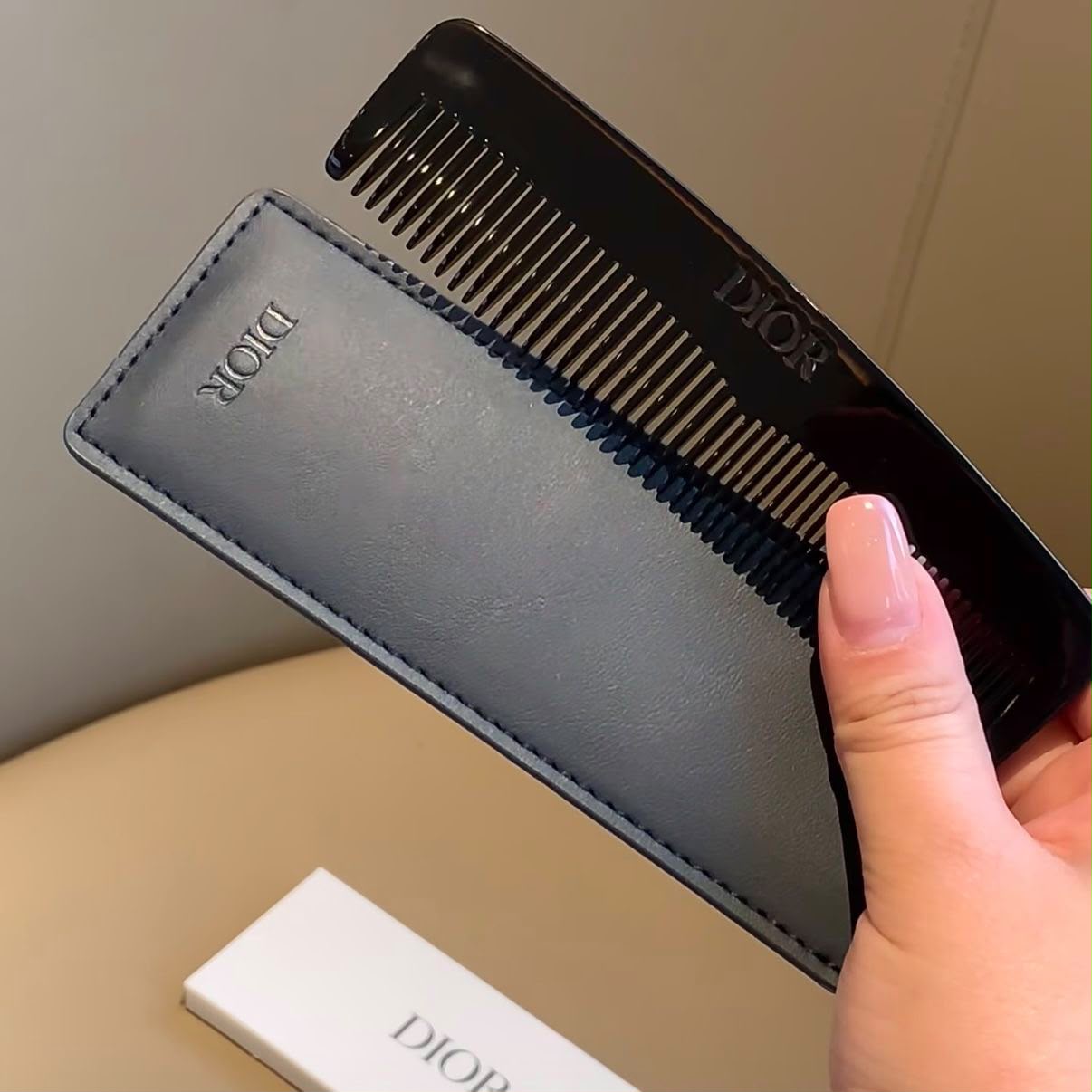 Dior Hair Comb with a Leather Case DIOR
