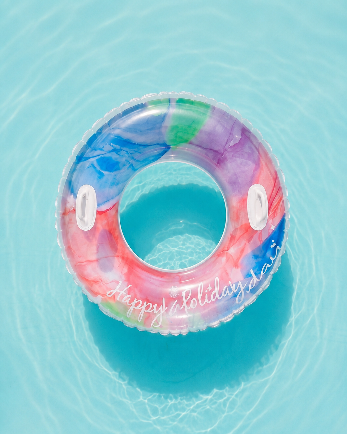 Inflatable Swim Ring with Grab Handles Blend Gifts