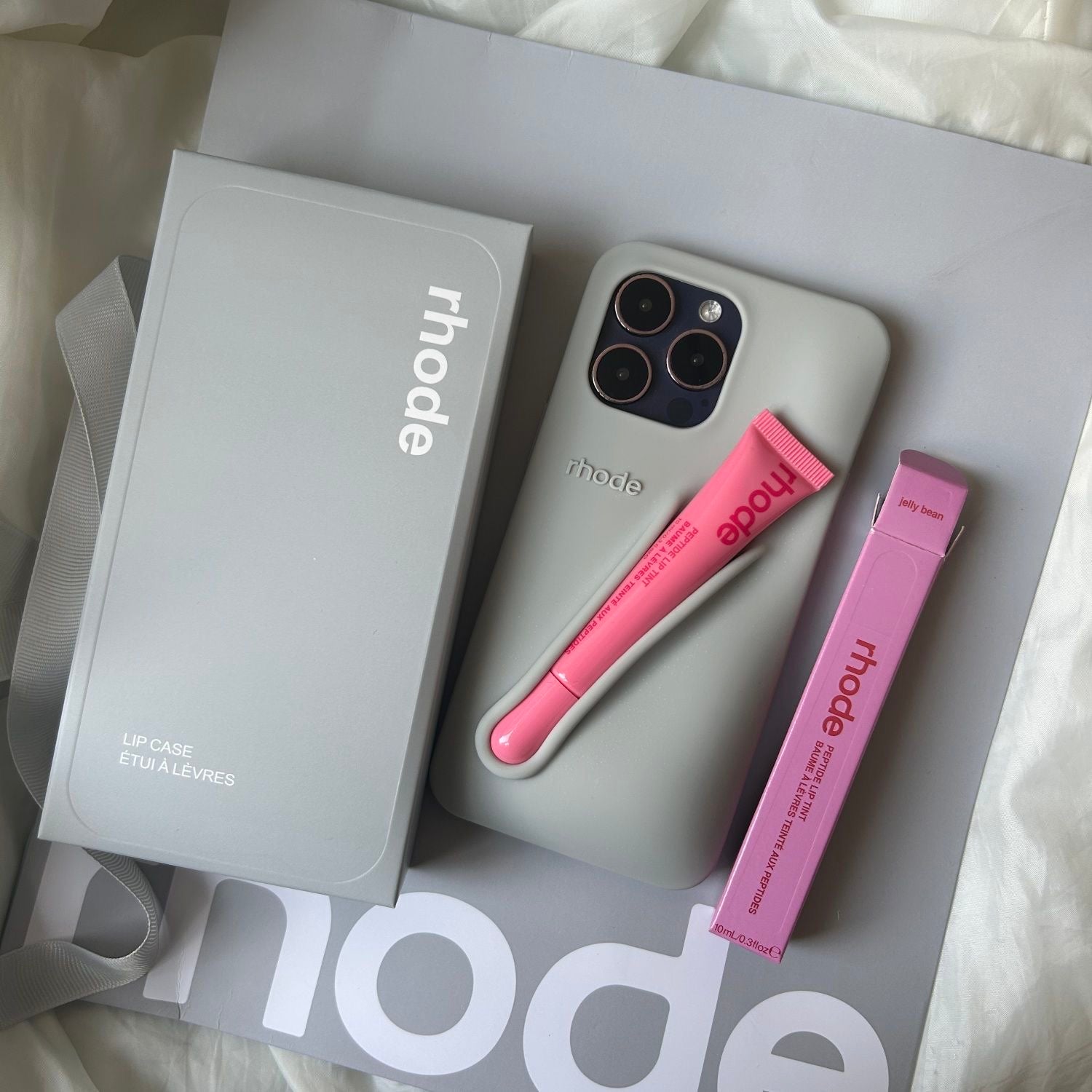 rhode phone case + lipstick