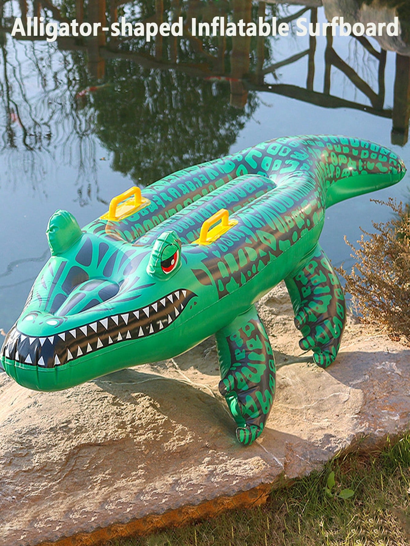 Inflatable Green Crocodile Shaped Water Float