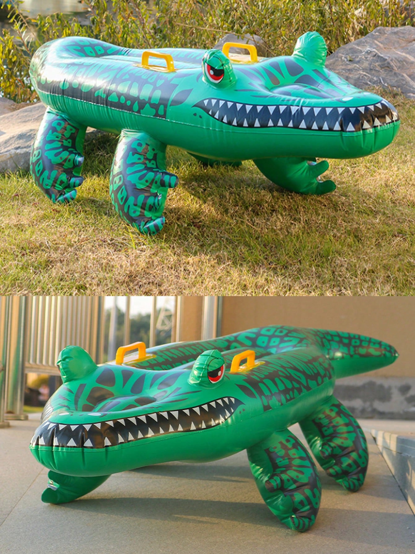Inflatable Green Crocodile Shaped Water Float