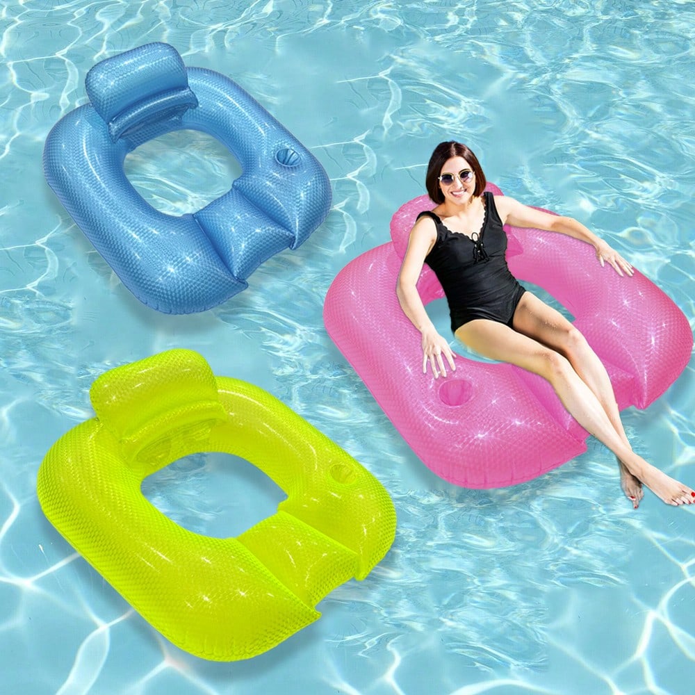 1pc Inflatable Pearl Square Lounge Chair Float