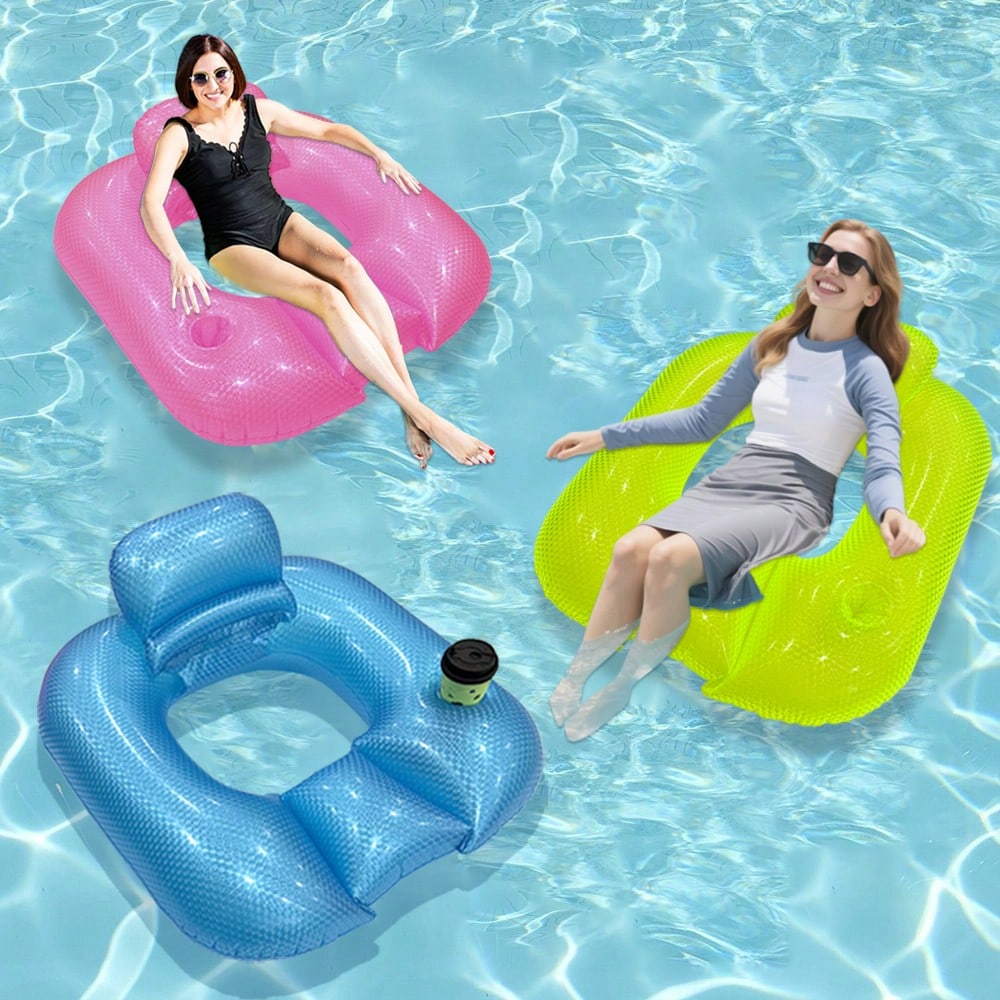1pc Inflatable Pearl Square Lounge Chair Float