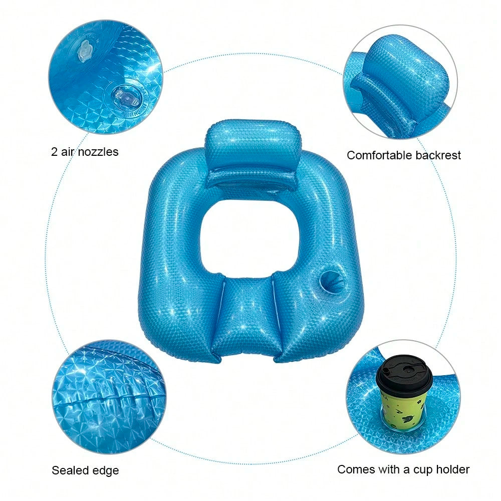1pc Inflatable Pearl Square Lounge Chair Float