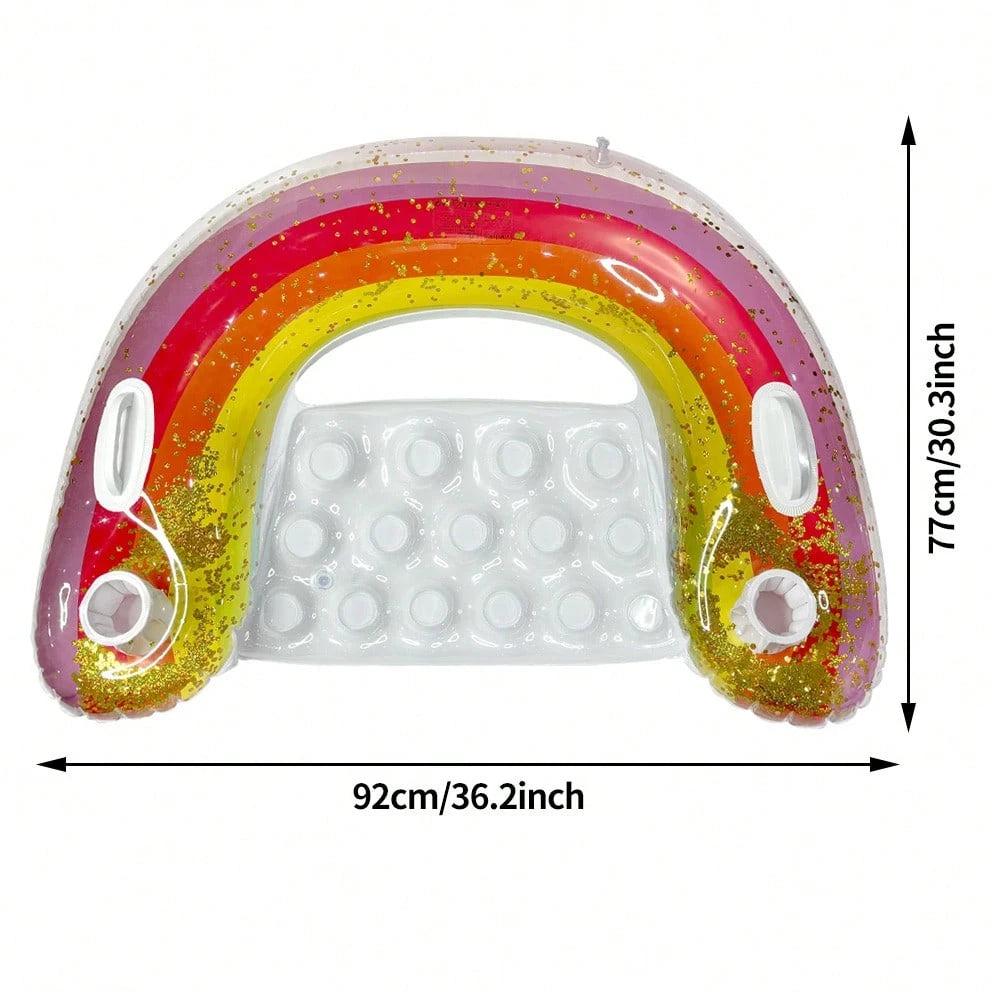 1pc Inflatable U-Shaped Rainbow Lounger