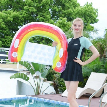 1pc Inflatable U-Shaped Rainbow Lounger