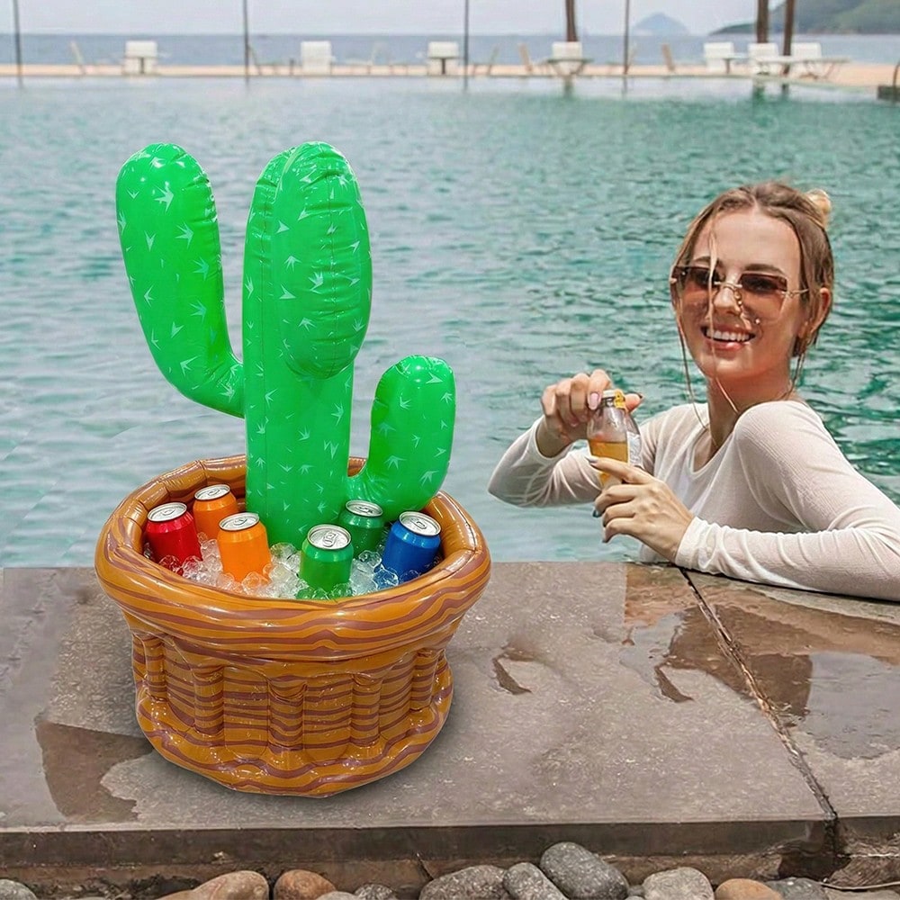 1pc Inflatable Coconut Tree & Cactus Beverage Cooler