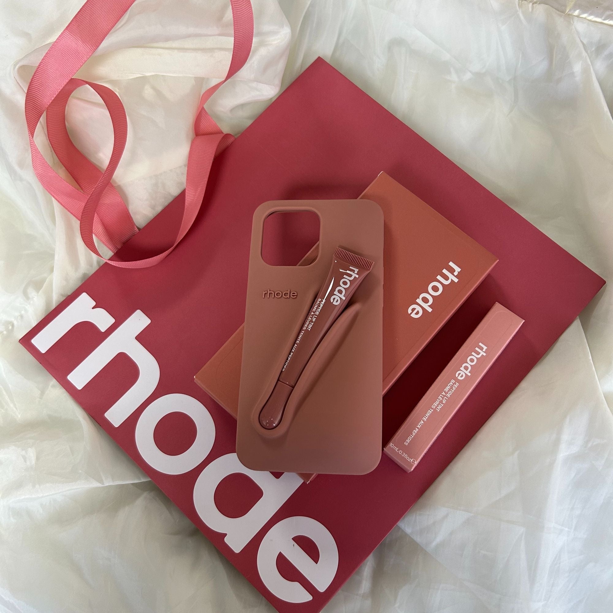 rhode phone case + lipstick