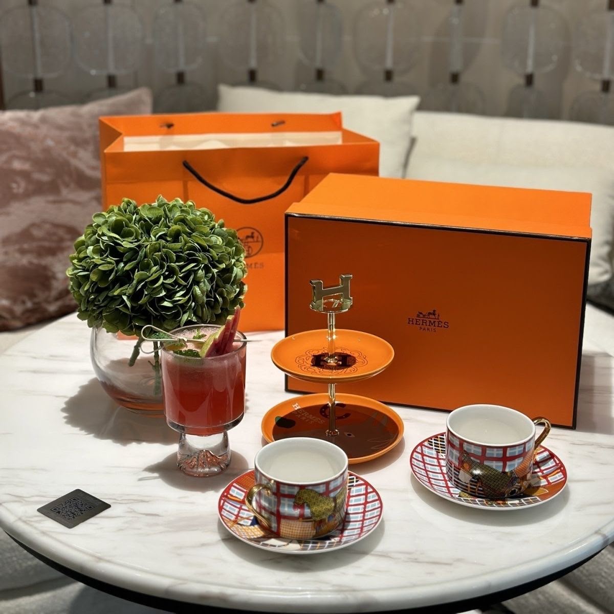 Herm*ès Home Collection New Afternoon Tea Coffee Cup Dessert Plate Set Of 3 Herm*ès