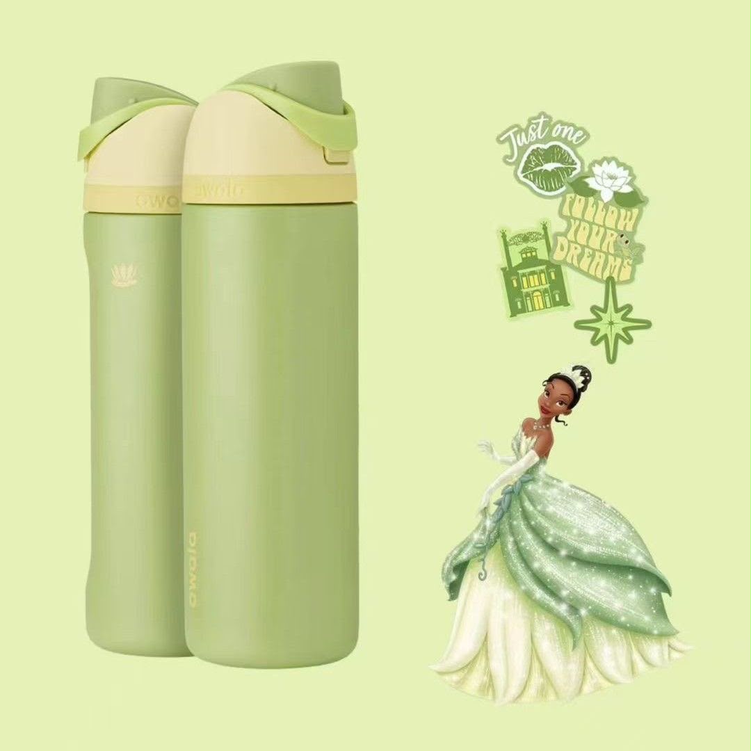 Owala Disney Princess FreeSip Insulated Stainless Steel Water Bottle with Straw and Sticker for Sports and Travel Owala