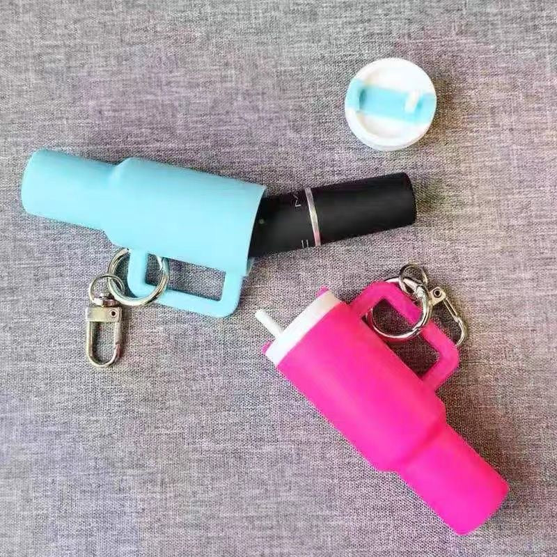 Ice cup cute small bottle keychain & lipstick holder.