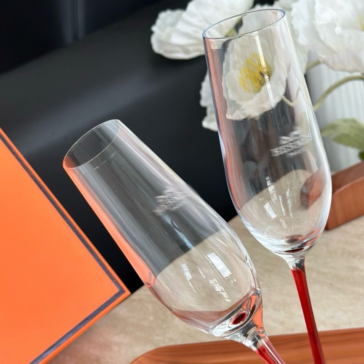 Hermes flutes glasses set for Two-Piece