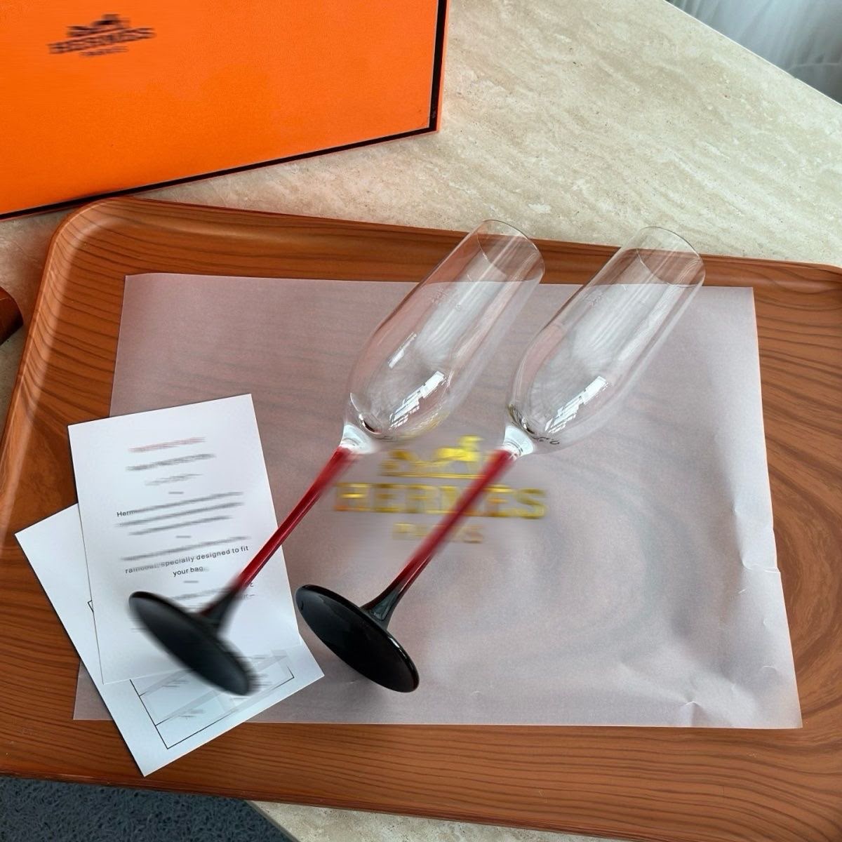 Hermes flutes glasses set for Two-Piece