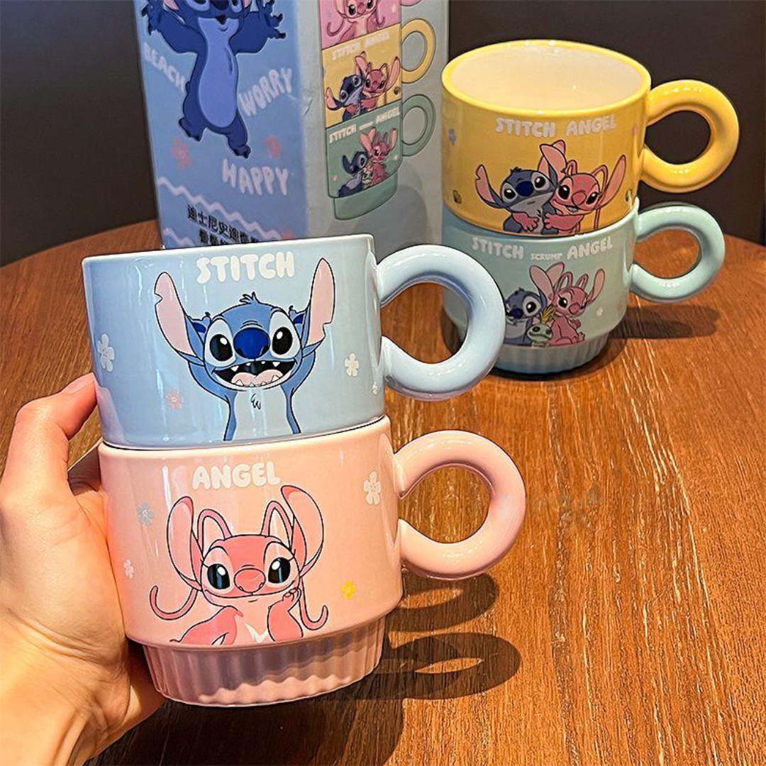 Disney Stitch & Angel ceramic cup