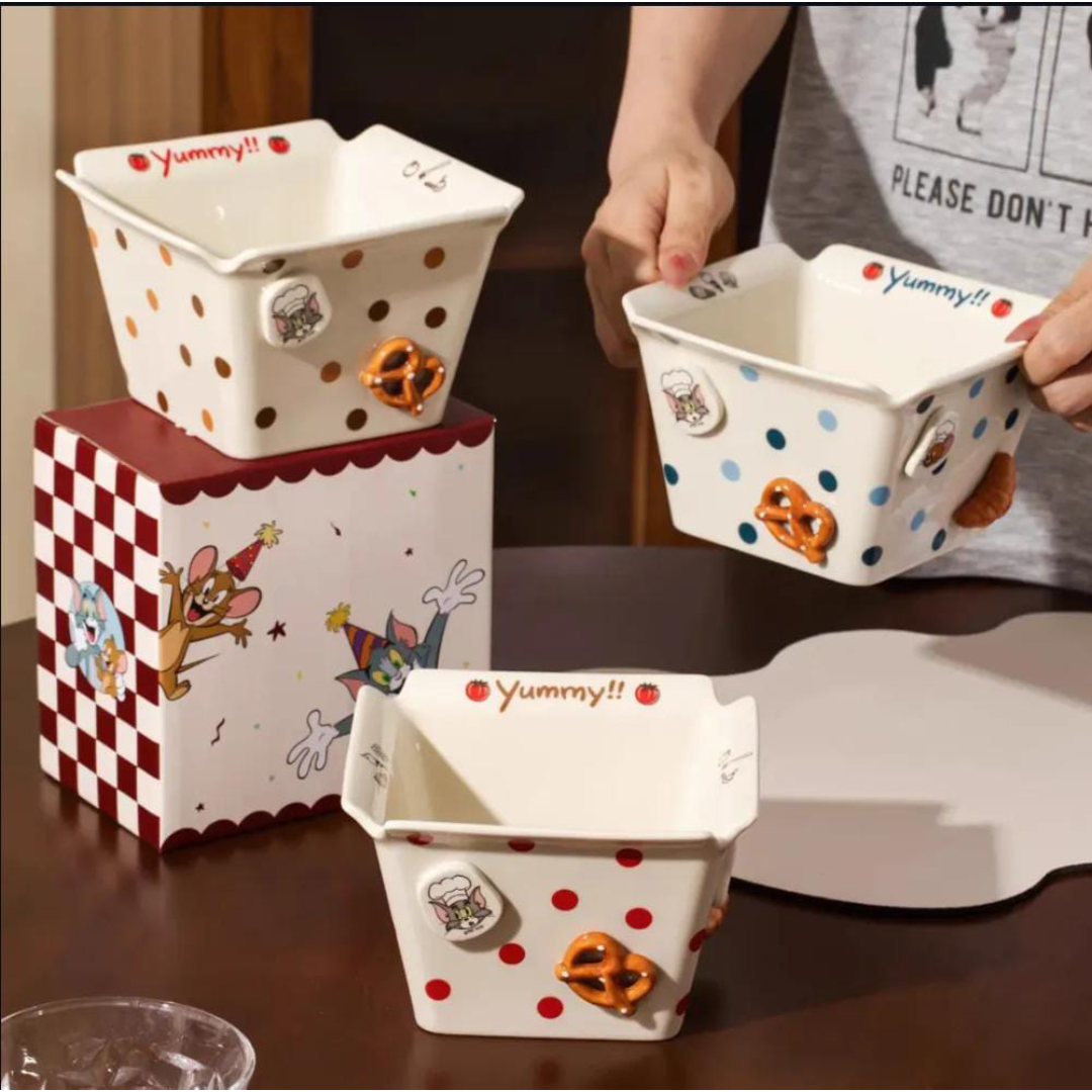 Tom & Jerry Polka Dot Ceramic Snack Bowl