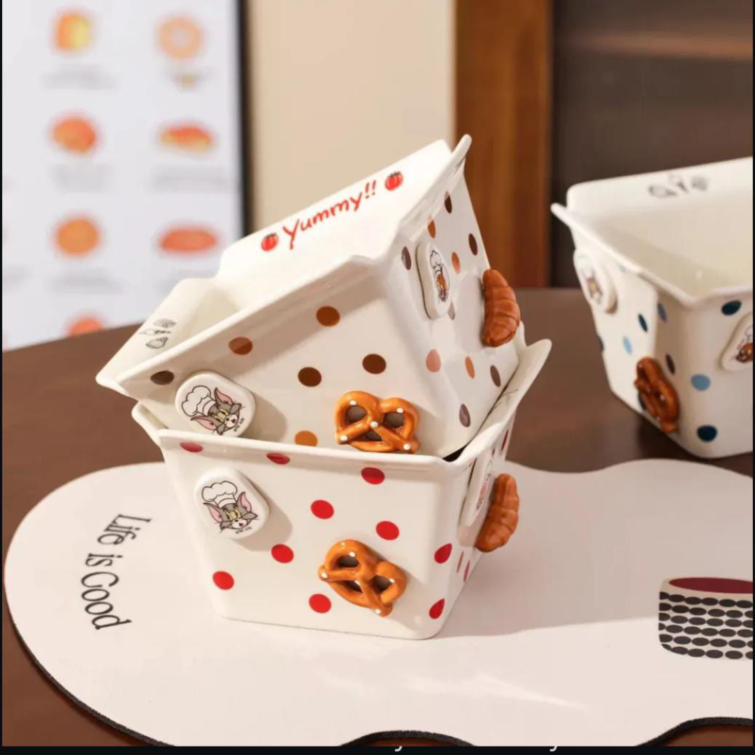 Tom & Jerry Polka Dot Ceramic Snack Bowl