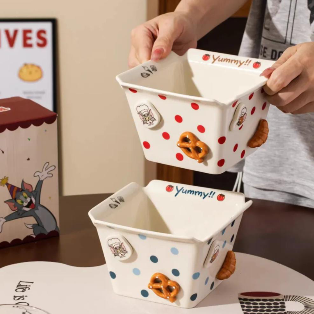 Tom & Jerry Polka Dot Ceramic Snack Bowl