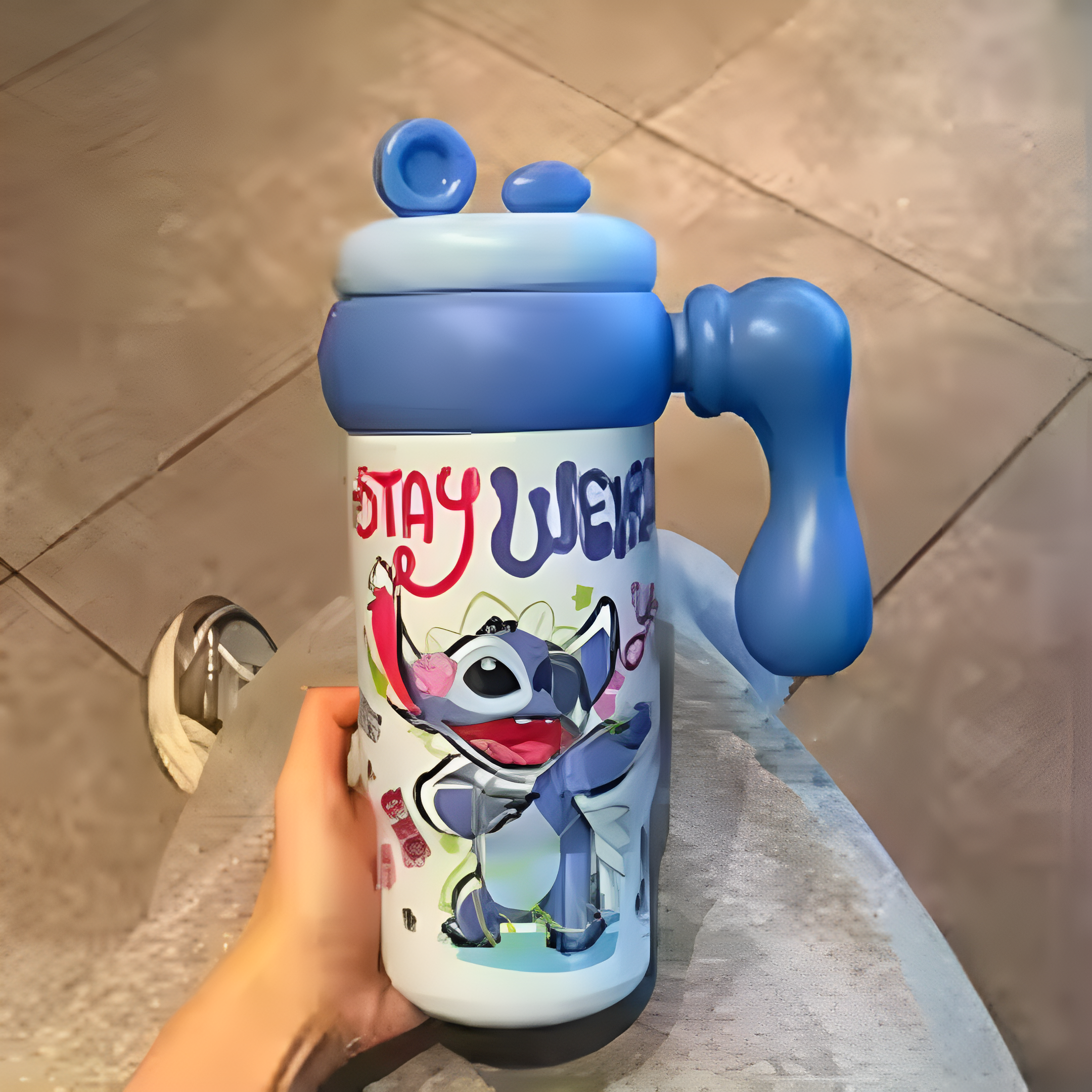 Disney Co-Branded Stitch Thermos Cup with Gift Set